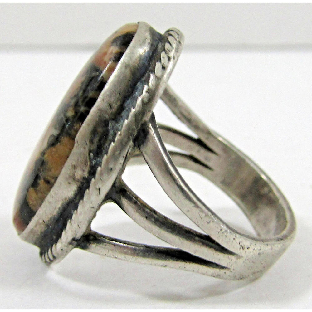 Southwest Tribal Sterling Silver Agate Ring and Matching Earrings - Picture 8 of 16